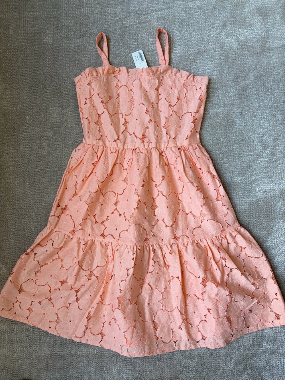 Janie and Jack Girls Sleeveless Eyelet Dress in Peach